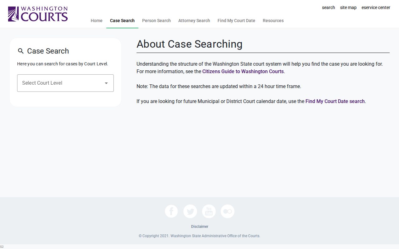 Everett people search Washington court name fields