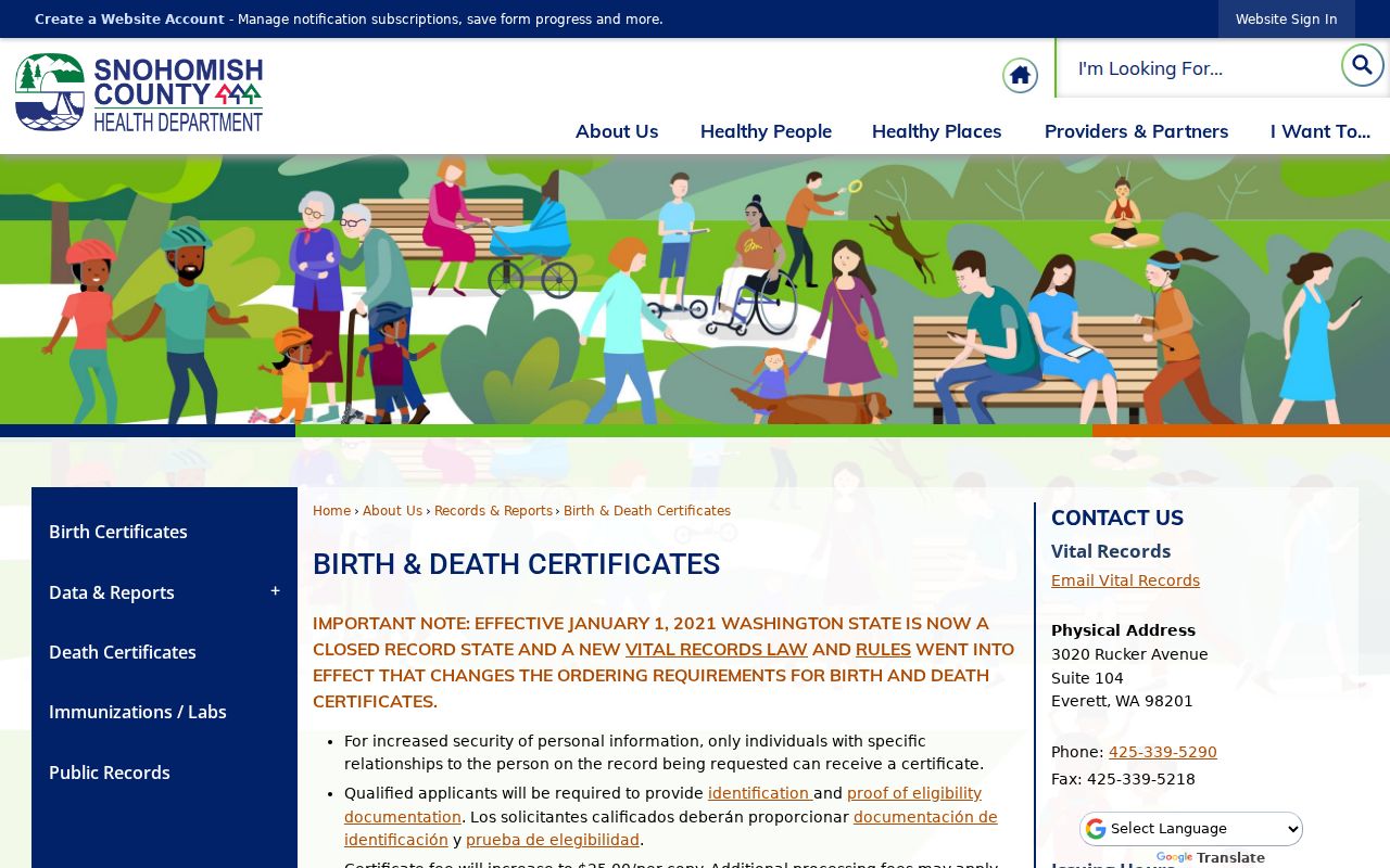 Everett people search local vital records information