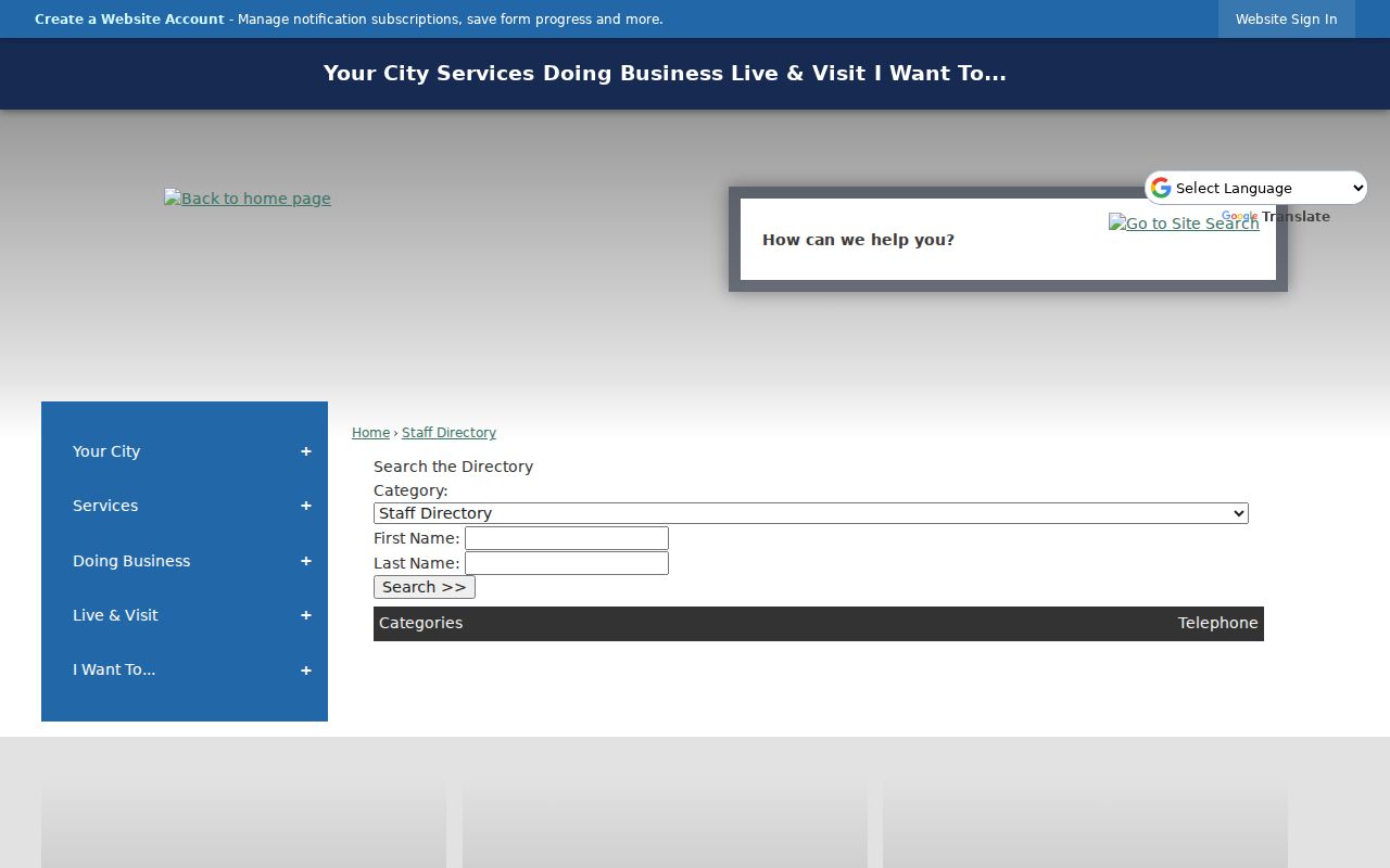 Everett people directories city staff search fields